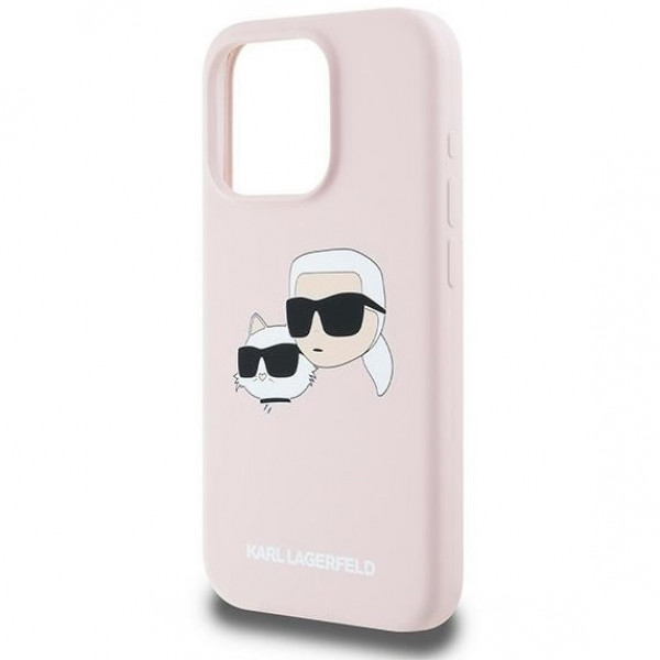  Чохол Karl Lagerfeld Silicone Karl amp; Choupette Head для iPhone 15|14|13 Pink with MagSafe (KLHMP15SSKCHPPLP)